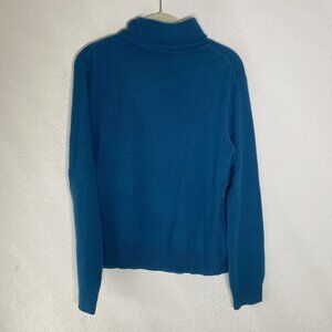 Vintage Apt 9 100% Cashmere Turtleneck Sweater Womens Medium Turquoise Comfy